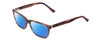 Profile View of Esquire EQ1558 Designer Polarized Reading Sunglasses with Custom Cut Powered Blue Mirror Lenses in Matte Tortoise Havana Brown Mens Cat Eye Full Rim Acetate 54 mm