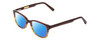 Profile View of Ernest Hemingway H4657 Designer Polarized Sunglasses with Custom Cut Blue Mirror Lenses in Tortoise Havana Brown Gold Unisex Rectangular Full Rim Acetate 49 mm