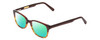 Profile View of Ernest Hemingway H4657 Designer Polarized Reading Sunglasses with Custom Cut Powered Green Mirror Lenses in Tortoise Havana Brown Gold Unisex Rectangular Full Rim Acetate 49 mm