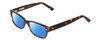 Profile View of Ernest Hemingway H4670 Designer Polarized Reading Sunglasses with Custom Cut Powered Blue Mirror Lenses in Dark Tortoise Havana Black Brown Unisex Rectangular Full Rim Acetate 50 mm