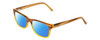 Profile View of Ernest Hemingway H4682 Designer Polarized Sunglasses with Custom Cut Blue Mirror Lenses in Blonde Yellow Brown Fade Ladies Rectangular Full Rim Acetate 53 mm