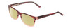Profile View of Ernest Hemingway H4682 Designer Polarized Reading Sunglasses with Custom Cut Powered Sun Flower Yellow Lenses in Burgundy Red Rose Fade Ladies Square Full Rim Acetate 53 mm