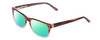 Profile View of Ernest Hemingway H4682 Designer Polarized Reading Sunglasses with Custom Cut Powered Green Mirror Lenses in Burgundy Red Rose Fade Ladies Square Full Rim Acetate 53 mm