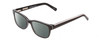 Profile View of Ernest Hemingway H4689 Designer Polarized Reading Sunglasses with Custom Cut Powered Smoke Grey Lenses in Black White Mens Square Full Rim Acetate 49 mm