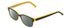 Profile View of Ernest Hemingway H4689 Designer Polarized Sunglasses with Custom Cut Smoke Grey Lenses in Black Yellow Mens Rectangular Full Rim Acetate 49 mm