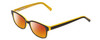 Profile View of Ernest Hemingway H4689 Designer Polarized Sunglasses with Custom Cut Red Mirror Lenses in Black Yellow Mens Rectangular Full Rim Acetate 49 mm