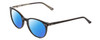 Profile View of Ernest Hemingway H4699 Designer Polarized Reading Sunglasses with Custom Cut Powered Blue Mirror Lenses in Black Olive Green Unisex Square Full Rim Acetate 51 mm