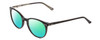 Profile View of Ernest Hemingway H4699 Designer Polarized Reading Sunglasses with Custom Cut Powered Green Mirror Lenses in Black Olive Green Unisex Square Full Rim Acetate 51 mm