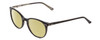 Profile View of Ernest Hemingway H4699 Designer Polarized Reading Sunglasses with Custom Cut Powered Sun Flower Yellow Lenses in Black Olive Green Unisex Square Full Rim Acetate 51 mm