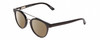 Profile View of Ernest Hemingway H4804 Designer Polarized Sunglasses with Custom Cut Amber Brown Lenses in Black Ladies Oval Full Rim Acetate 47 mm