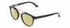 Profile View of Ernest Hemingway H4804 Designer Polarized Reading Sunglasses with Custom Cut Powered Sun Flower Yellow Lenses in Black Ladies Oval Full Rim Acetate 47 mm