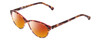 Profile View of Marie Claire MC6201 Designer Polarized Sunglasses with Custom Cut Red Mirror Lenses in Tortoise Havana Red Ladies Cat Eye Full Rim Acetate 53 mm
