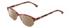 Profile View of Marie Claire MC6201 Designer Polarized Sunglasses with Custom Cut Amber Brown Lenses in Tortoise Havana Red Ladies Cat Eye Full Rim Acetate 53 mm
