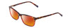 Profile View of Marie Claire MC6222 Designer Polarized Sunglasses with Custom Cut Red Mirror Lenses in Tortoise Havana Red Ladies Rectangular Full Rim Acetate 53 mm