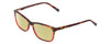 Profile View of Marie Claire MC6222 Designer Polarized Reading Sunglasses with Custom Cut Powered Sun Flower Yellow Lenses in Tortoise Havana Red Ladies Rectangular Full Rim Acetate 53 mm