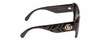 Side View of Gucci GG0808S Womens Cat Eye Sunglasses Black Ribbed Chevron Gold Logo/Grey 53mm