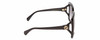 Side View of Gucci GG0876S Womens Square Designer Sunglasses in Black Gold/Grey Gradient 60mm