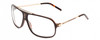 Profile View of Carrera COOL Designer Reading Eye Glasses in Tortoise Havana Gold Brown Unisex Pilot Full Rim Acetate 65 mm