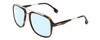 Profile View of Carrera 133-S Designer Blue Light Blocking Eyeglasses in Tortoise Havana Gold Brown Unisex Pilot Full Rim Acetate 57 mm