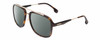 Profile View of Carrera 133-S Designer Polarized Sunglasses with Custom Cut Smoke Grey Lenses in Tortoise Havana Gold Brown Unisex Pilot Full Rim Acetate 57 mm