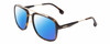 Profile View of Carrera 133-S Designer Polarized Sunglasses with Custom Cut Blue Mirror Lenses in Tortoise Havana Gold Brown Unisex Pilot Full Rim Acetate 57 mm