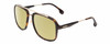 Profile View of Carrera 133-S Designer Polarized Reading Sunglasses with Custom Cut Powered Sun Flower Yellow Lenses in Tortoise Havana Gold Brown Unisex Pilot Full Rim Acetate 57 mm