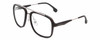 Profile View of Carrera 133-S Designer Blue Light Blocking Eyeglasses in Matte Black Ruthenium Silver Unisex Pilot Full Rim Acetate 57 mm