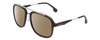 Profile View of Carrera 133-S Designer Polarized Sunglasses with Custom Cut Amber Brown Lenses in Matte Black Ruthenium Silver Unisex Pilot Full Rim Acetate 57 mm