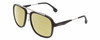 Profile View of Carrera 133-S Designer Polarized Reading Sunglasses with Custom Cut Powered Sun Flower Yellow Lenses in Matte Black Ruthenium Silver Unisex Pilot Full Rim Acetate 57 mm