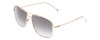 Profile View of Carrera 247-S Unisex Aviator Sunglasses in Satin/Gold Mirror Green Gradient 58mm