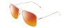 Profile View of Carrera 247-S Designer Polarized Sunglasses with Custom Cut Red Mirror Lenses in Gold Satin Unisex Pilot Full Rim Titanium 58 mm
