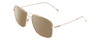 Profile View of Carrera 247-S Designer Polarized Sunglasses with Custom Cut Amber Brown Lenses in Gold Satin Unisex Pilot Full Rim Titanium 58 mm