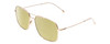 Profile View of Carrera 247-S Designer Polarized Reading Sunglasses with Custom Cut Powered Sun Flower Yellow Lenses in Gold Satin Unisex Pilot Full Rim Titanium 58 mm