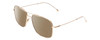 Profile View of Carrera 247-S Designer Polarized Reading Sunglasses with Custom Cut Powered Amber Brown Lenses in Gold Satin Unisex Pilot Full Rim Titanium 58 mm