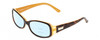 Profile View of Kate Spade PAXTON Designer Progressive Lens Blue Light Blocking Eyeglasses in Saffron Tortoise Havana Crystal Layer Gold Ladies Oval Full Rim Acetate 53 mm