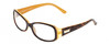 Profile View of Kate Spade PAXTON Designer Progressive Lens Blue Light Blocking Eyeglasses in Saffron Tortoise Havana Crystal Layer Gold Ladies Oval Full Rim Acetate 53 mm