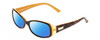 Profile View of Kate Spade PAXTON Designer Polarized Sunglasses with Custom Cut Blue Mirror Lenses in Saffron Tortoise Havana Crystal Layer Gold Ladies Oval Full Rim Acetate 53 mm
