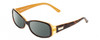 Profile View of Kate Spade PAXTON Designer Polarized Sunglasses with Custom Cut Smoke Grey Lenses in Saffron Tortoise Havana Crystal Layer Gold Ladies Oval Full Rim Acetate 53 mm