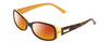Profile View of Kate Spade PAXTON Designer Polarized Sunglasses with Custom Cut Red Mirror Lenses in Saffron Tortoise Havana Crystal Layer Gold Ladies Oval Full Rim Acetate 53 mm