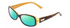 Profile View of Kate Spade PAXTON Designer Polarized Reading Sunglasses with Custom Cut Powered Green Mirror Lenses in Saffron Tortoise Havana Crystal Layer Gold Ladies Oval Full Rim Acetate 53 mm