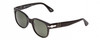 Profile View of Persol PO 3257S Unisex Square Designer Sunglasses in Black/Polarized Green 51 mm