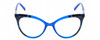 Front View of Guess GU3031 Designer Reading Eye Glasses with Custom Cut Powered Lenses in Crystal Blue Unisex Cat Eye Full Rim Acetate 52 mm