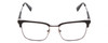 Front View of Kenneth Cole KC0303 Designer Reading Eye Glasses with Custom Cut Powered Lenses in Gloss Black Gunmetal Clear Crystal Unisex Square Full Rim Metal 52 mm