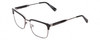Profile View of Kenneth Cole KC0303 Designer Reading Eye Glasses with Custom Cut Powered Lenses in Gloss Black Gunmetal Clear Crystal Unisex Square Full Rim Metal 52 mm