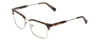 Profile View of Kenneth Cole KC0303 Designer Reading Eye Glasses with Custom Cut Powered Lenses in Dark Havana Tortoise Brown Gold Unisex Square Full Rim Metal 52 mm