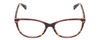 Front View of Kenneth Cole KC0308 Women's Oval Designer Reading Glasses Brown Horn Purple 52mm