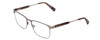 Profile View of Kenneth Cole KC0312 Designer Blue Light Blocking Eyeglasses in Shiny Gun Metal Silver Tortoise Unisex Square Full Rim Stainless Steel 53 mm