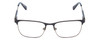 Front View of Kenneth Cole KC0312 Designer Bi-Focal Prescription Rx Eyeglasses in Metalic Navy Blue Gun Metal Tortoise Unisex Square Full Rim Stainless Steel 53 mm