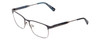 Profile View of Kenneth Cole KC0312 Designer Progressive Lens Prescription Rx Eyeglasses in Metalic Navy Blue Gun Metal Tortoise Unisex Square Full Rim Stainless Steel 53 mm