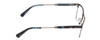Side View of Kenneth Cole KC0312 Designer Blue Light Blocking Eyeglasses in Metalic Navy Blue Gun Metal Tortoise Unisex Square Full Rim Stainless Steel 53 mm